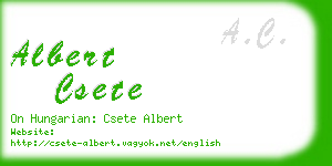 albert csete business card